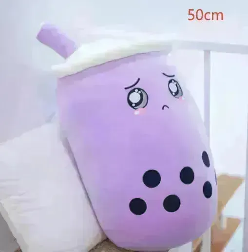 Cute Fruit Drink Plush Stuffed Soft Strawberry Milk Tea Plush Boba Tea Cup Toy Bubble Tea Pillow Cushion Kids Gift