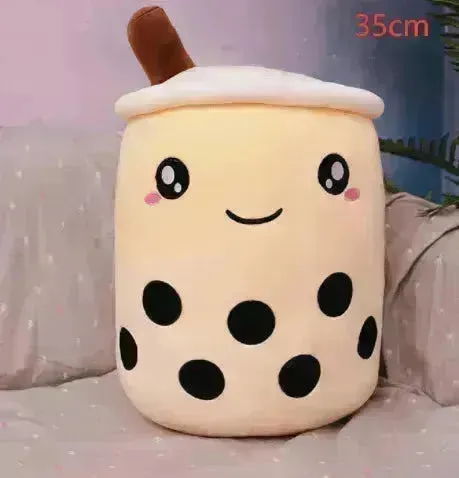 Cute Fruit Drink Plush Stuffed Soft Strawberry Milk Tea Plush Boba Tea Cup Toy Bubble Tea Pillow Cushion Kids Gift