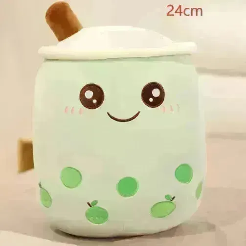 Cute Fruit Drink Plush Stuffed Soft Strawberry Milk Tea Plush Boba Tea Cup Toy Bubble Tea Pillow Cushion Kids Gift