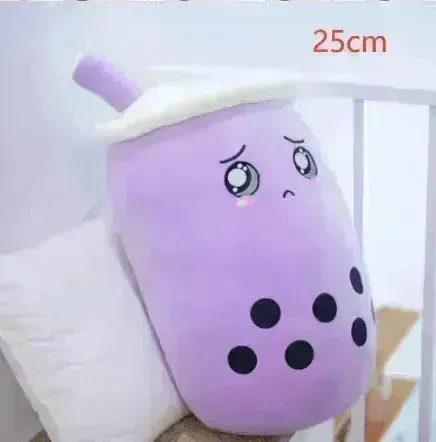Cute Fruit Drink Plush Stuffed Soft Strawberry Milk Tea Plush Boba Tea Cup Toy Bubble Tea Pillow Cushion Kids Gift