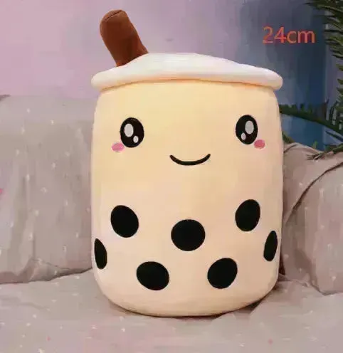 Cute Fruit Drink Plush Stuffed Soft Strawberry Milk Tea Plush Boba Tea Cup Toy Bubble Tea Pillow Cushion Kids Gift