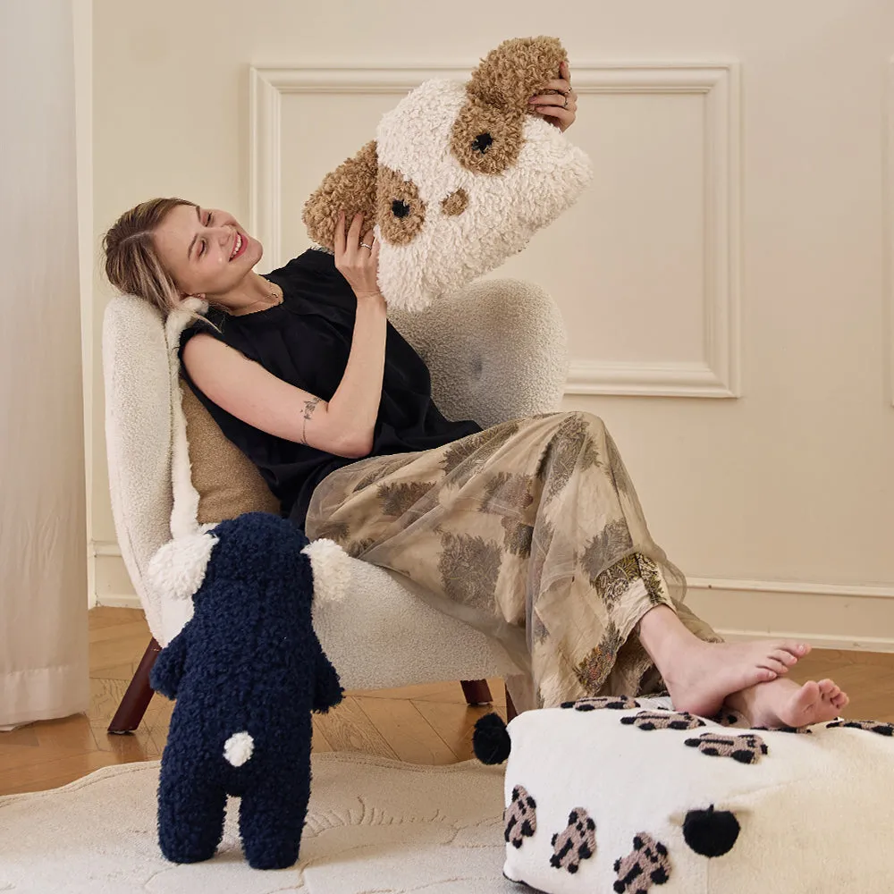 Cute Teddy Fleece Dog Shaped Pillow