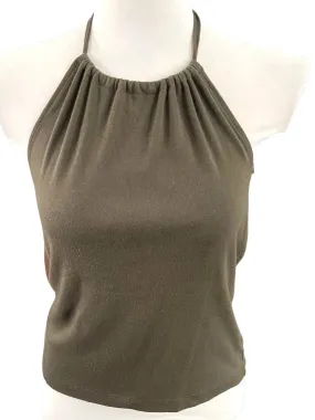 Dark Autumn Olive Knit Halter Top