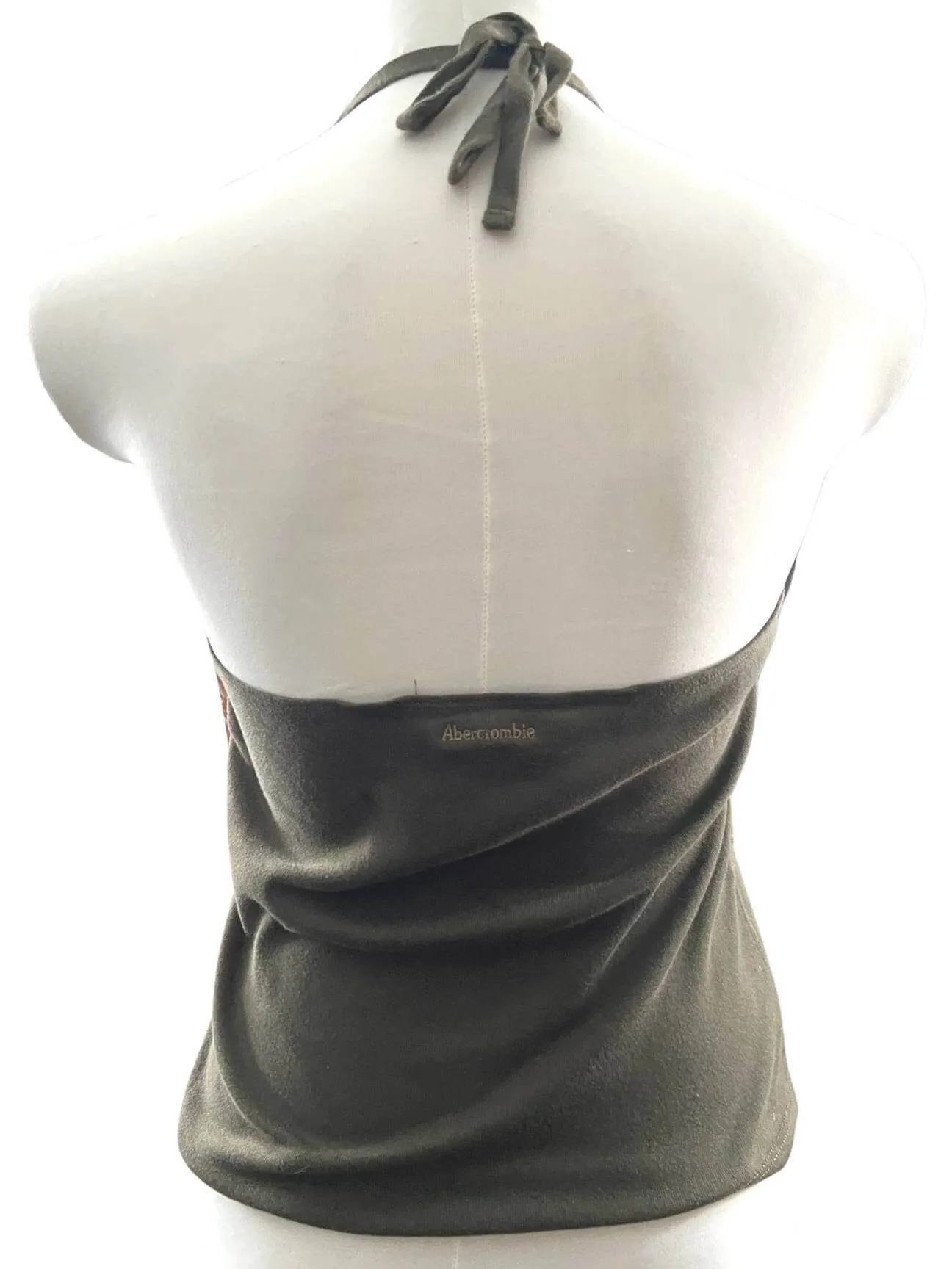 Dark Autumn Olive Knit Halter Top