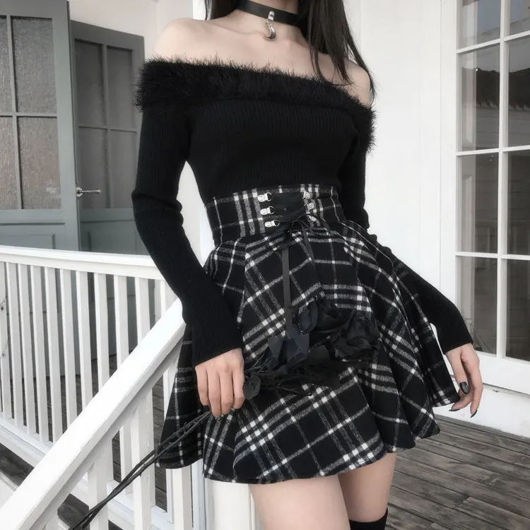 Dark Girl Series Top   Skirt KF81059