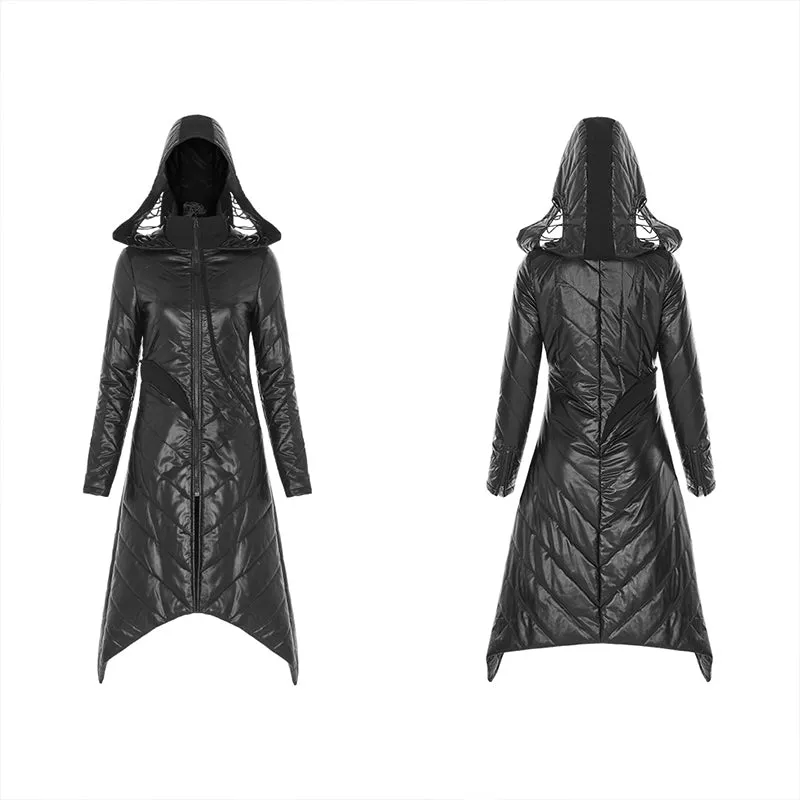 Dark Punk Geometric Split Medium Long Coat