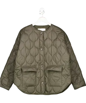 De Rococo Green Quilted Coat UK S