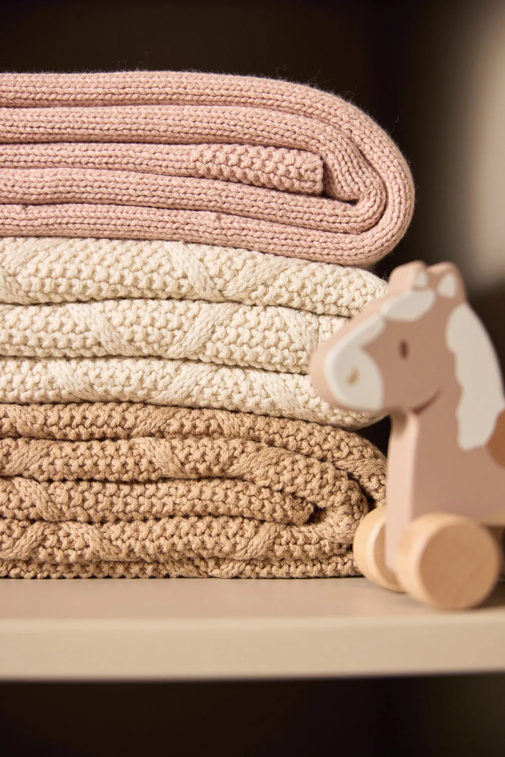 Deken Ledikant 100x150cm Cosy Knit - Wild Rose/Velvet