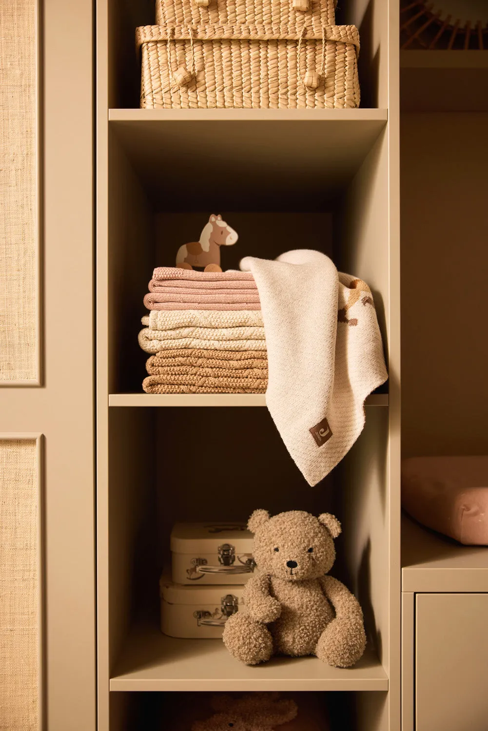 Deken Wieg 75x100cm Cosy Knit - Wild Rose/Velvet