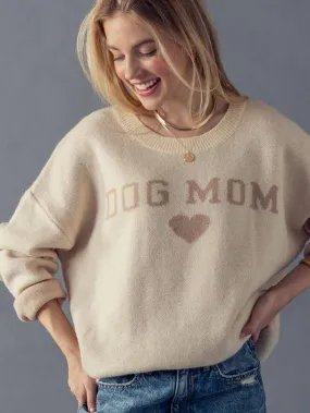 Dog Mom Crewneck Knit Sweater