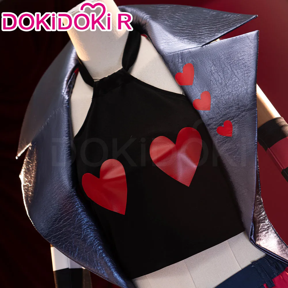 DokiDoki-R Anime Hell Hotel Cosplay Blue Coat Red Black Costume