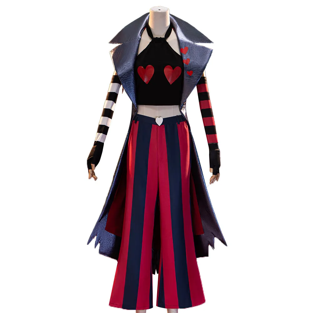 DokiDoki-R Anime Hell Hotel Cosplay Blue Coat Red Black Costume
