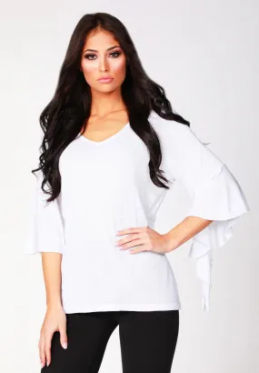 Drape Sleeve V-Neck Knit