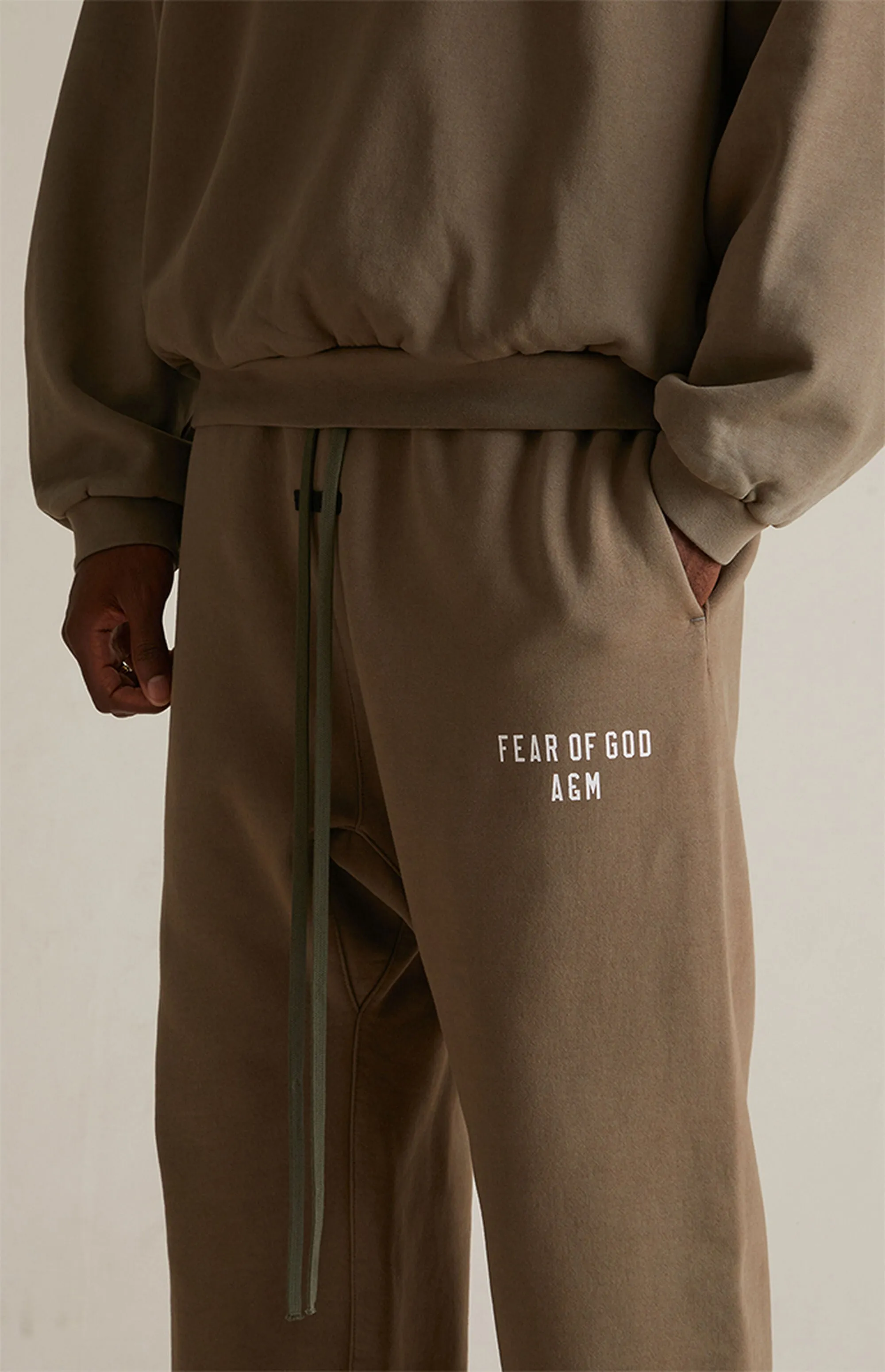 Essentials Fear of God Green Military Fleece Sweatpants