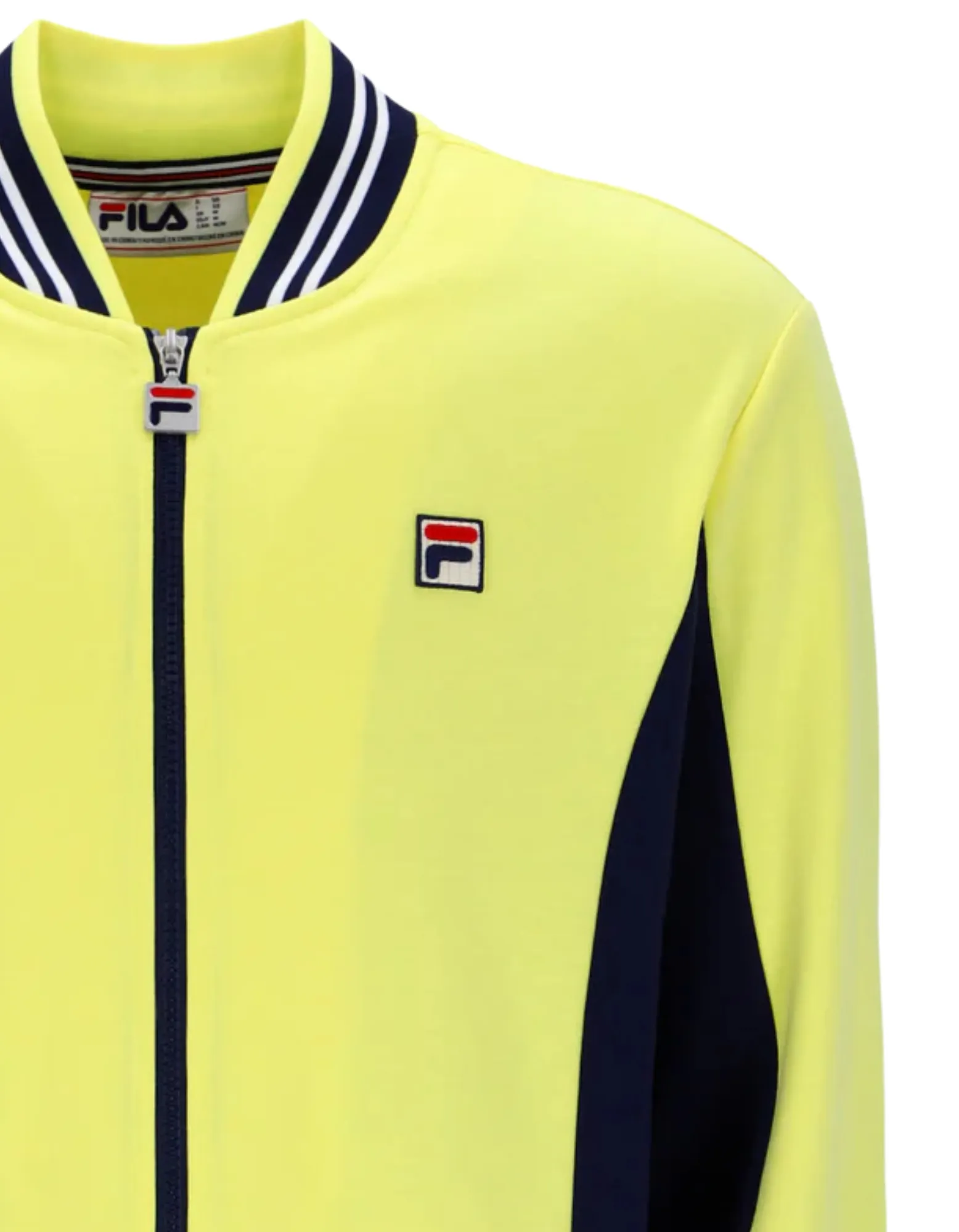 Fila Settanta Baseball Track Top in Limelight/Navy