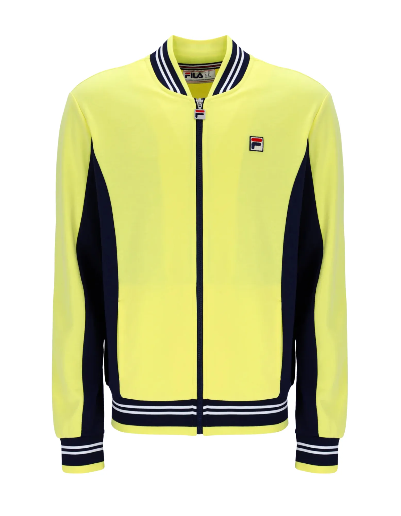 Fila Settanta Baseball Track Top in Limelight/Navy
