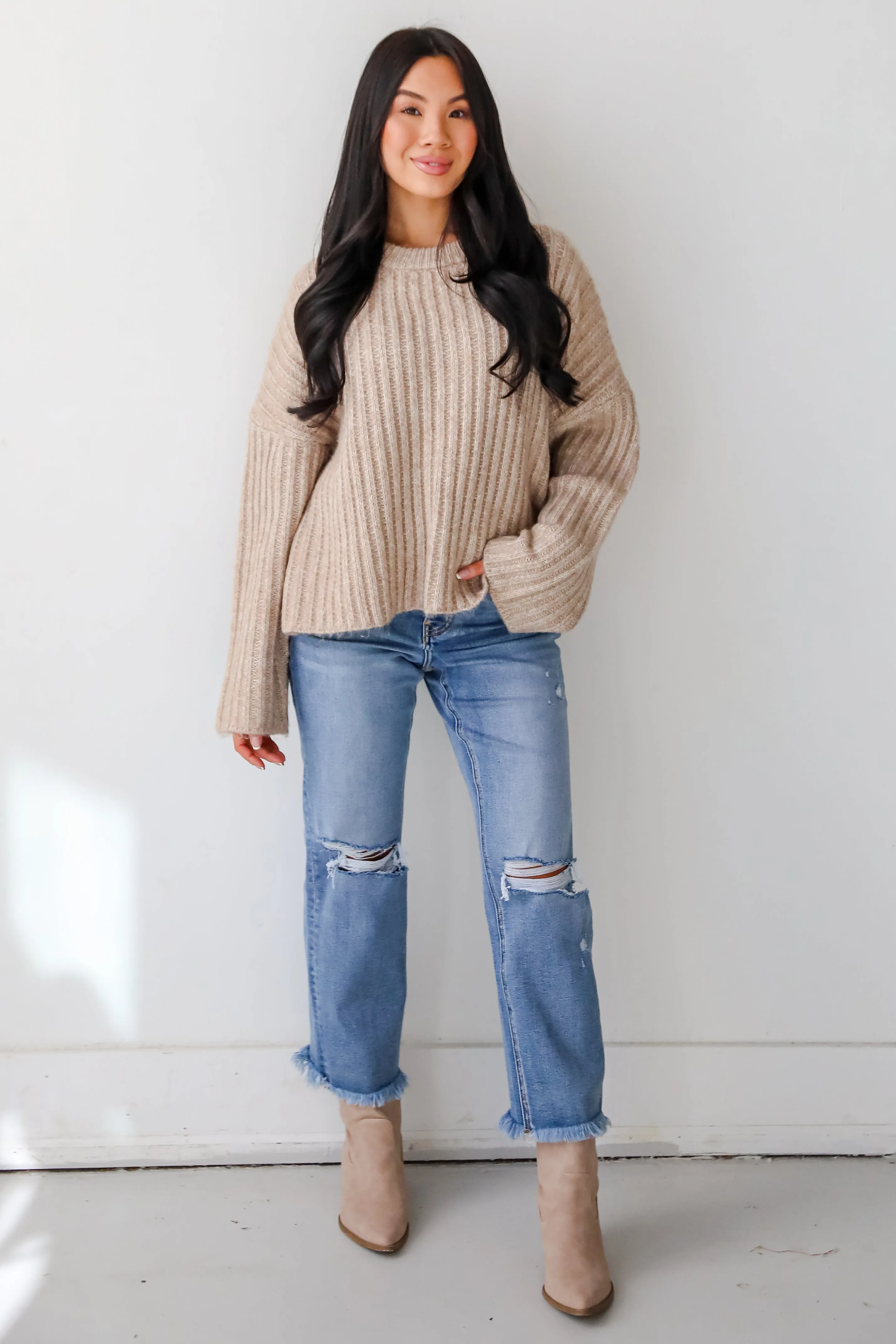 FINAL SALE - Charmed Crush Beige Sweater