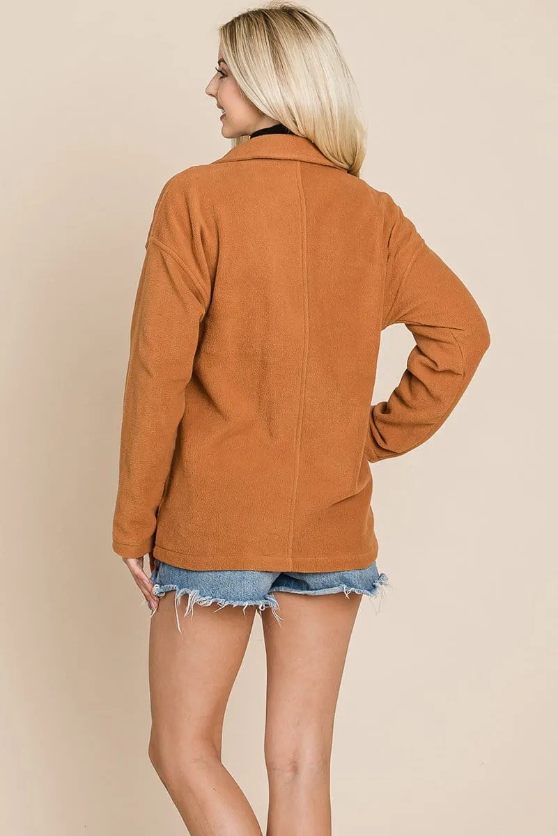Fleece Jacket Lapel Lightweight Warm Sherpa by RolyPoly Apparel