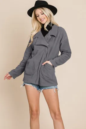 Fleece Jacket Lapel Lightweight Warm Sherpa by RolyPoly Apparel
