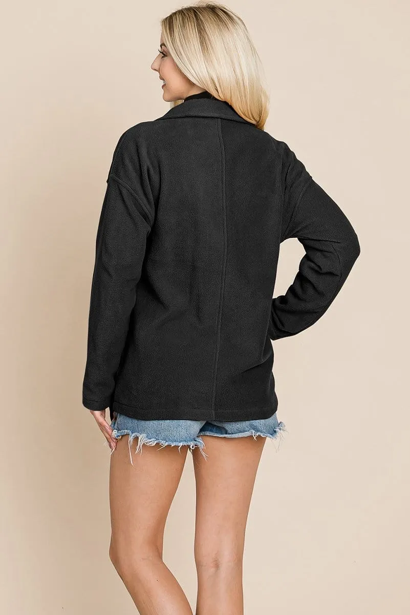 Fleece Jacket Lapel Lightweight Warm Sherpa by RolyPoly Apparel