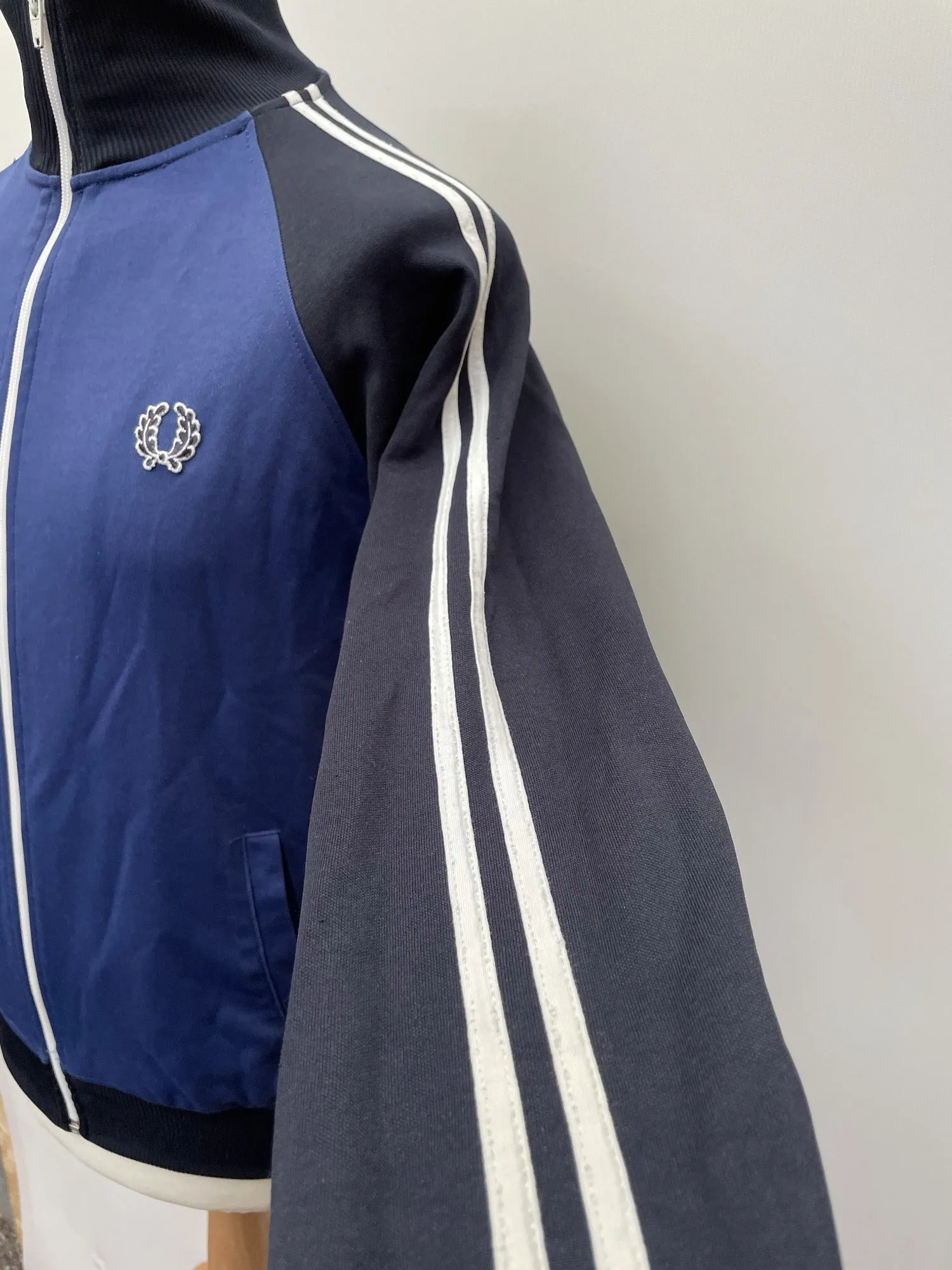 Fred Perry Track Top in Blue and Navy - Size S