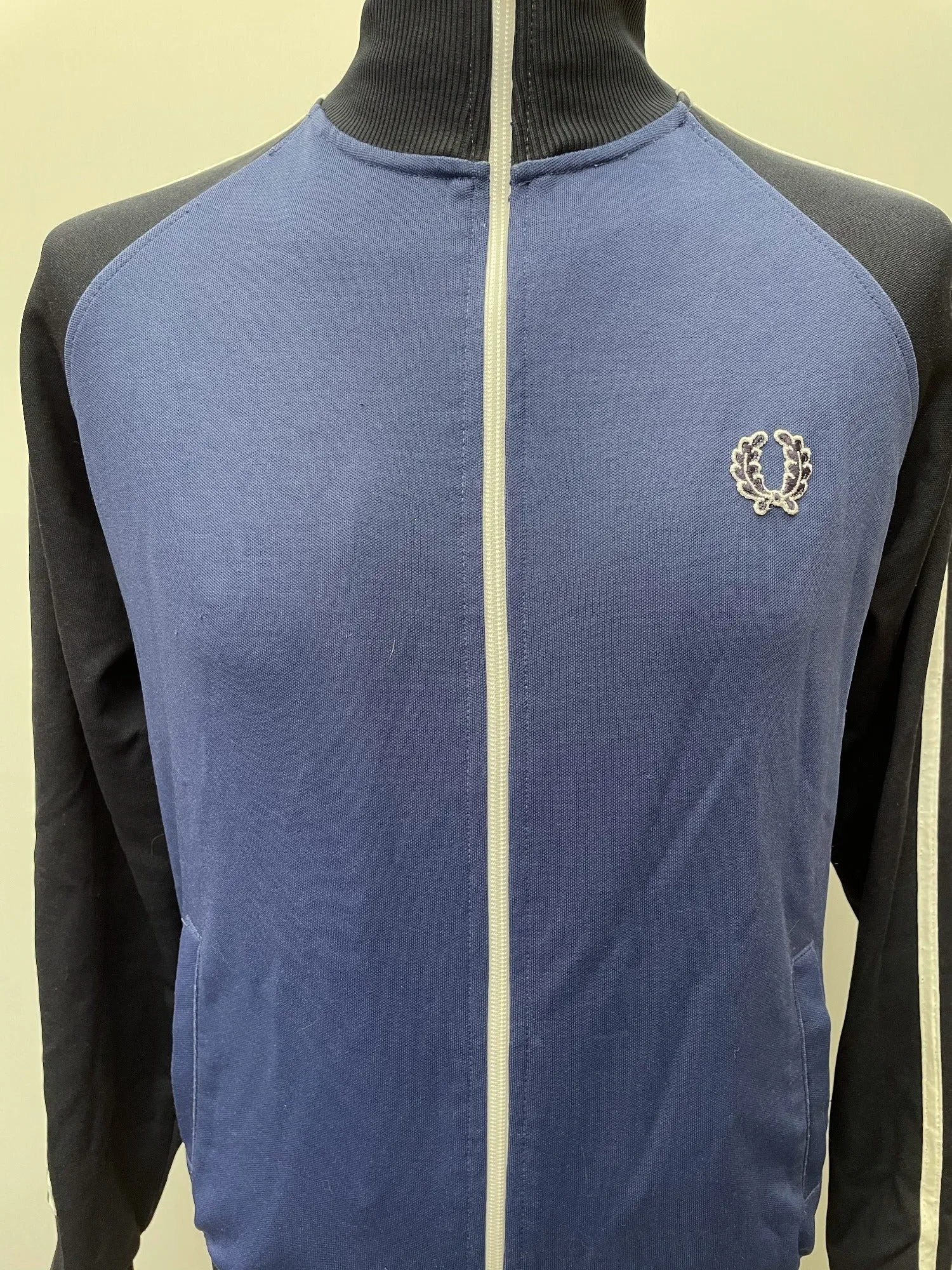Fred Perry Track Top in Blue and Navy - Size S