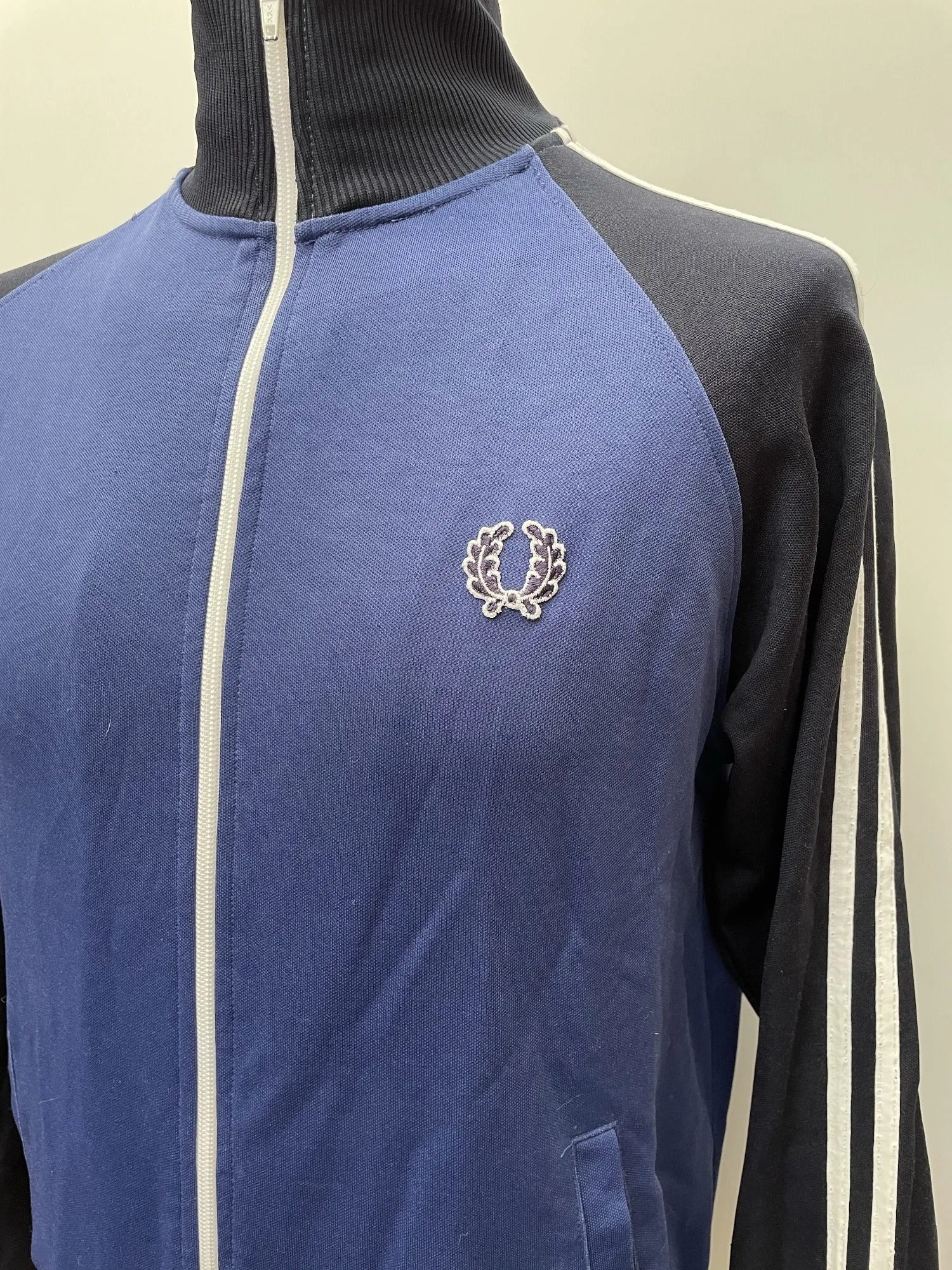 Fred Perry Track Top in Blue and Navy - Size S