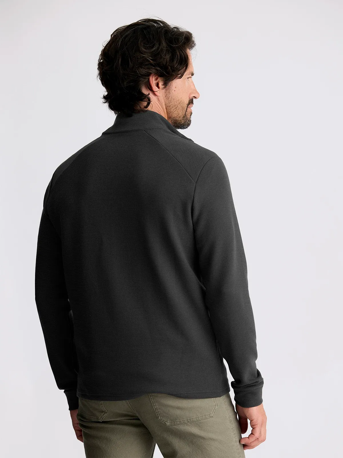 Free Fly Men's Waffle Quarter Zip - MIDNIGHT