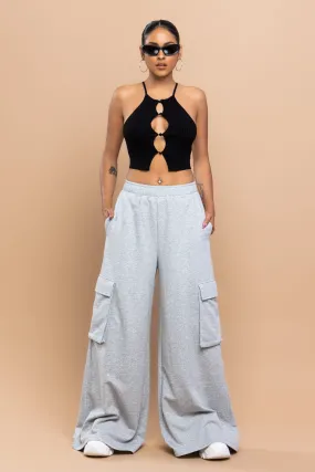 FRENCH TERRY WIDE CARGO SWEATPANTS