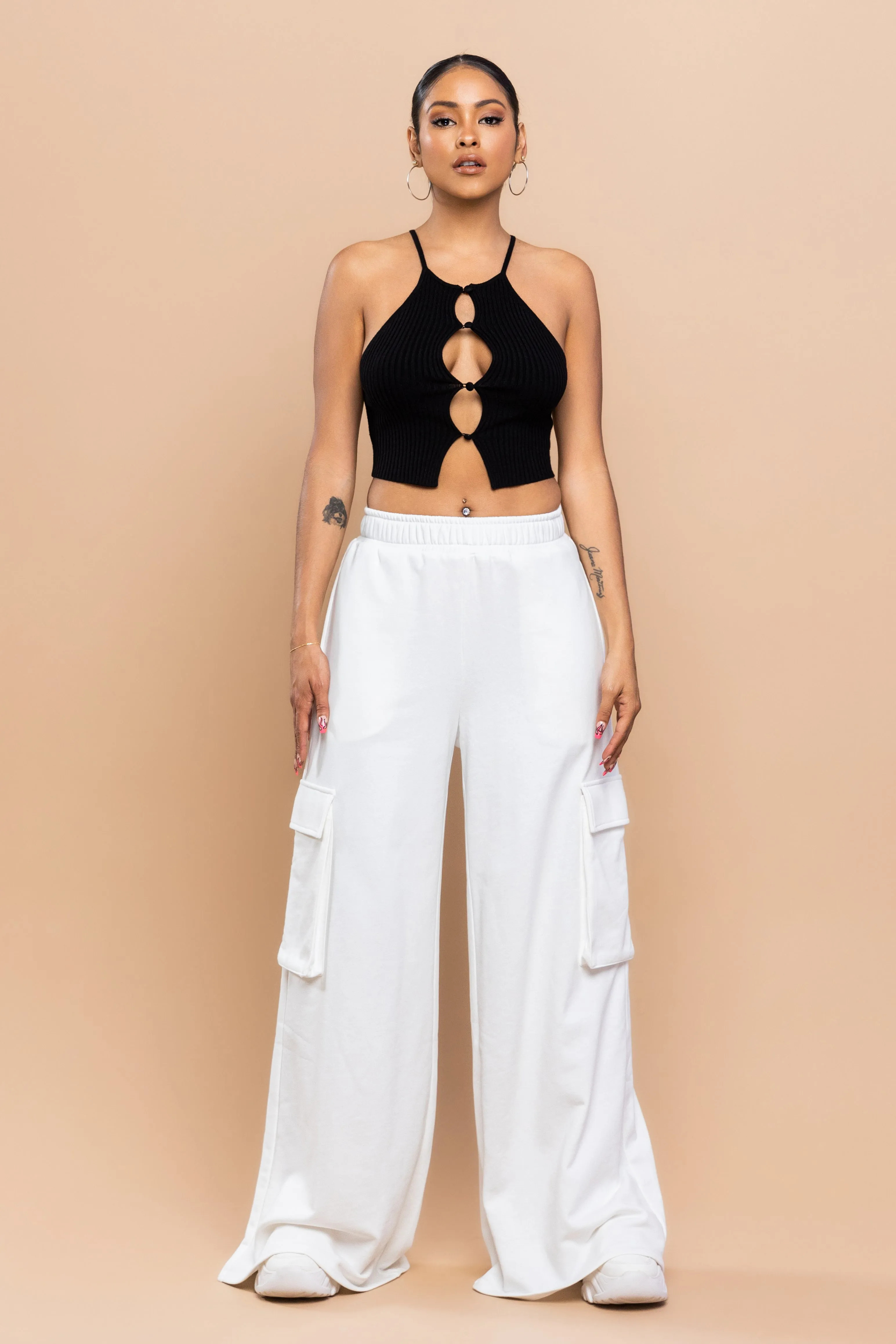 FRENCH TERRY WIDE CARGO SWEATPANTS