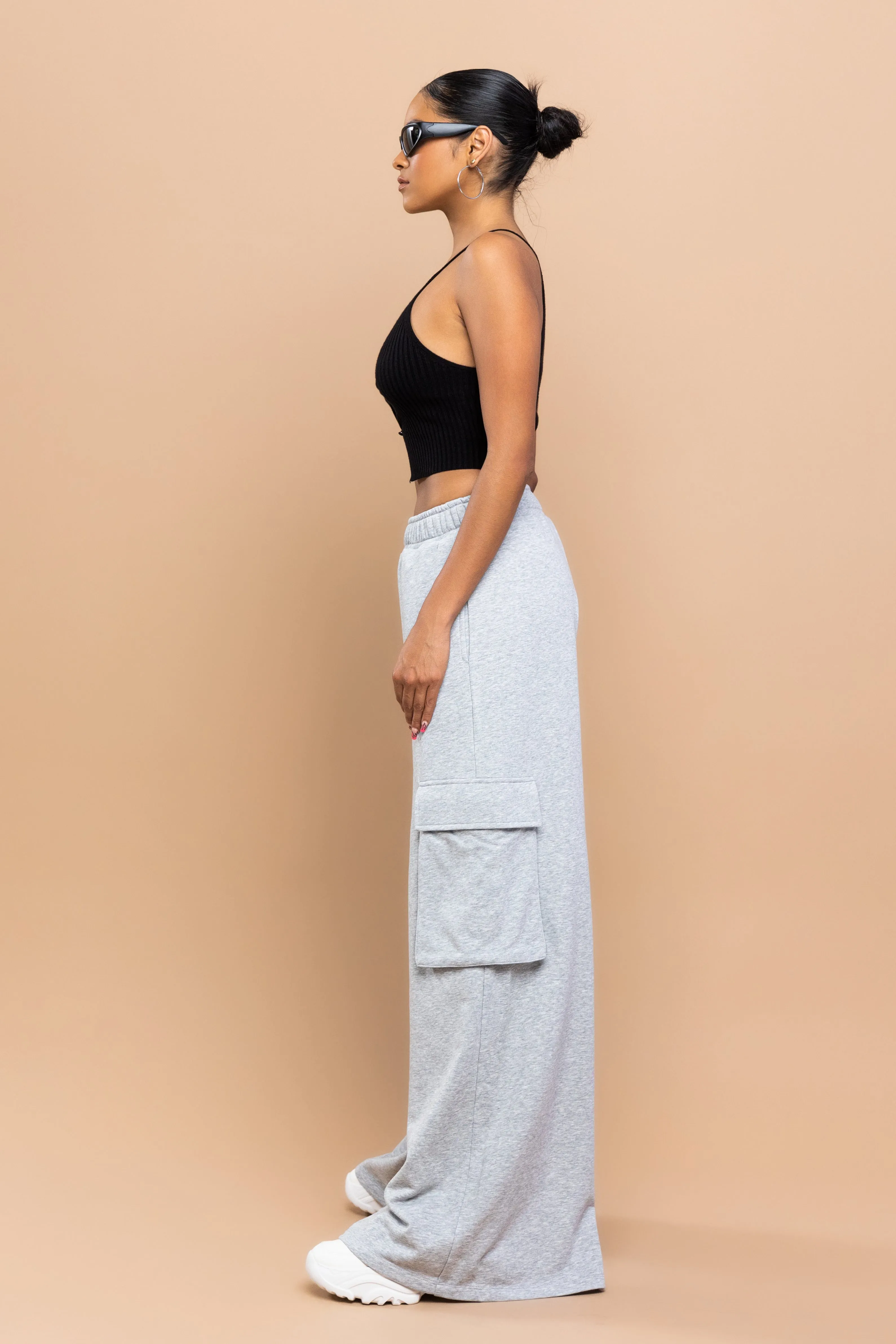 FRENCH TERRY WIDE CARGO SWEATPANTS