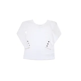 French Vanilla Button Tab Top (WARM WHITE)