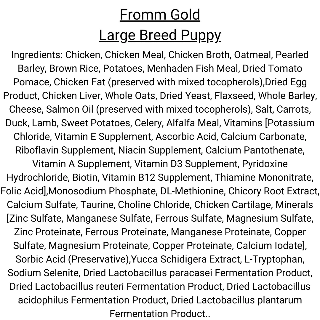Fromm Gold - Large Breed Puppy
