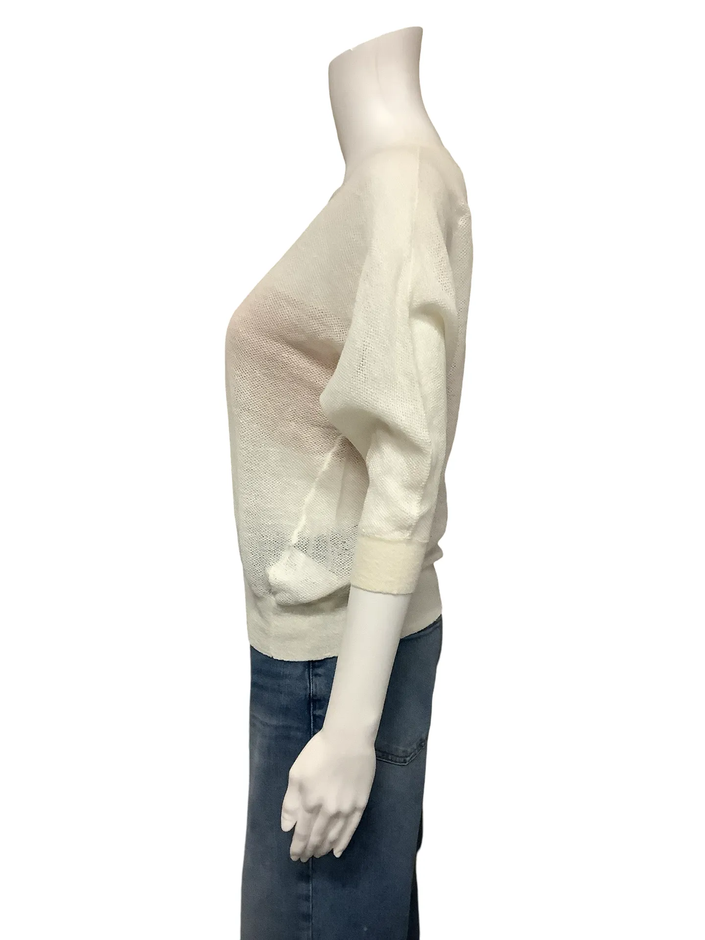 Gentle Herd V Neck Linen Sweater Top Size: S