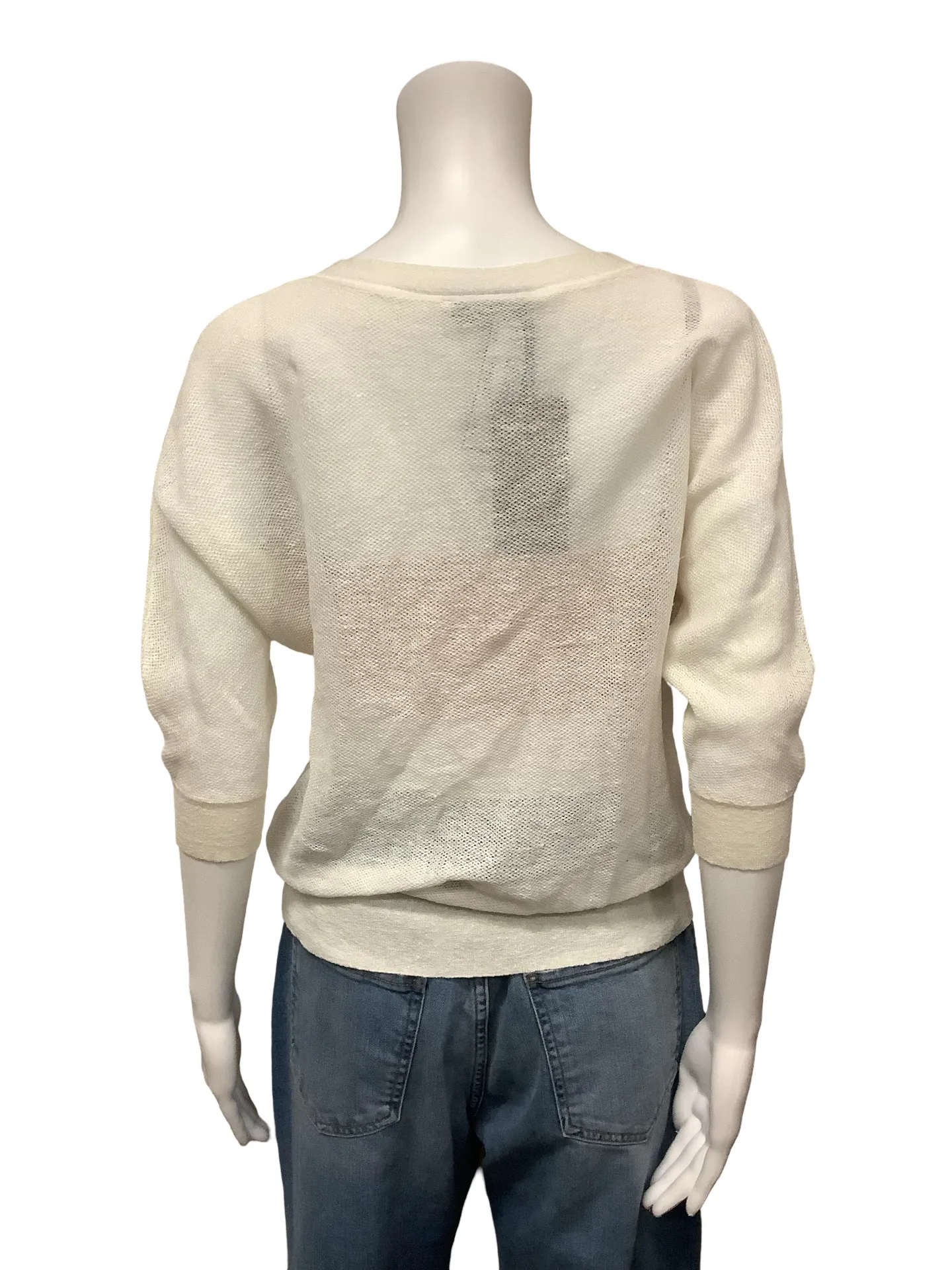Gentle Herd V Neck Linen Sweater Top Size: S