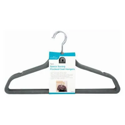 Grey Velvet Coat Hangers - Pack of 5 - By Ashley