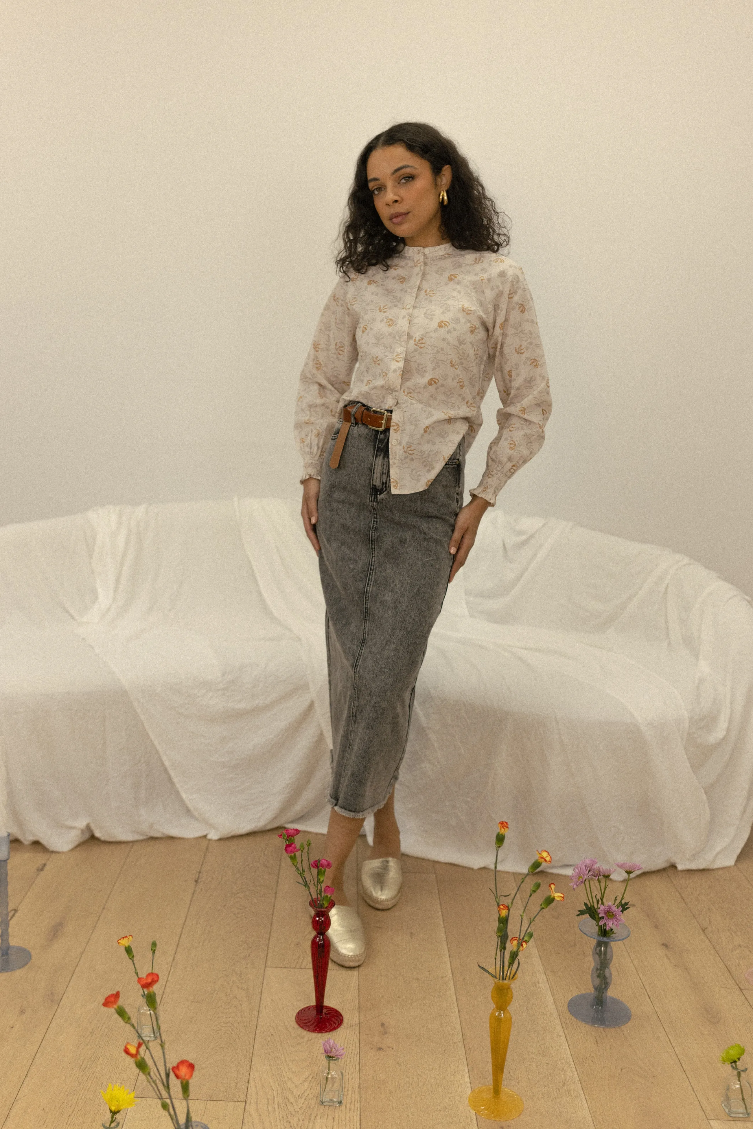hd classic denim maxi skirt