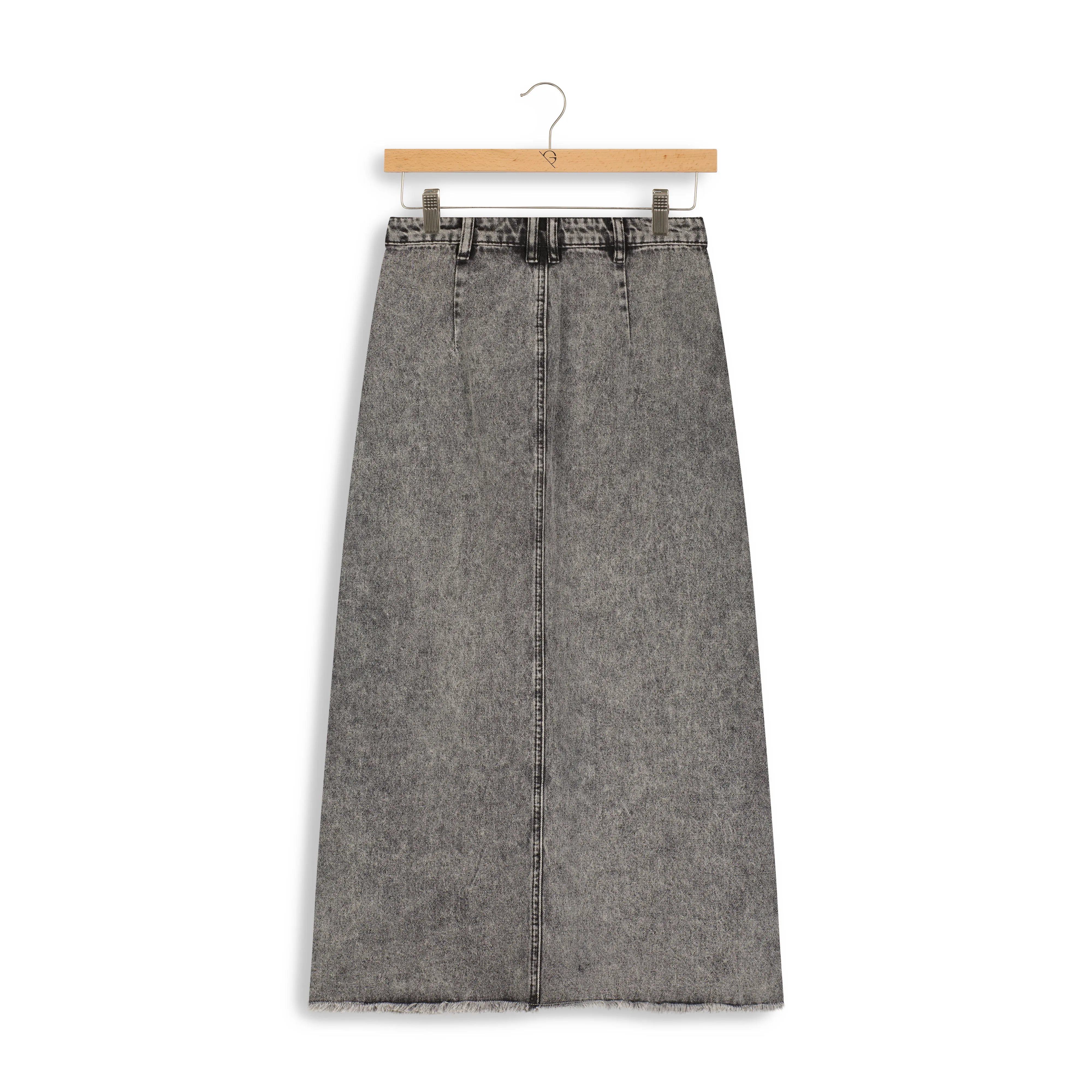 hd classic denim maxi skirt