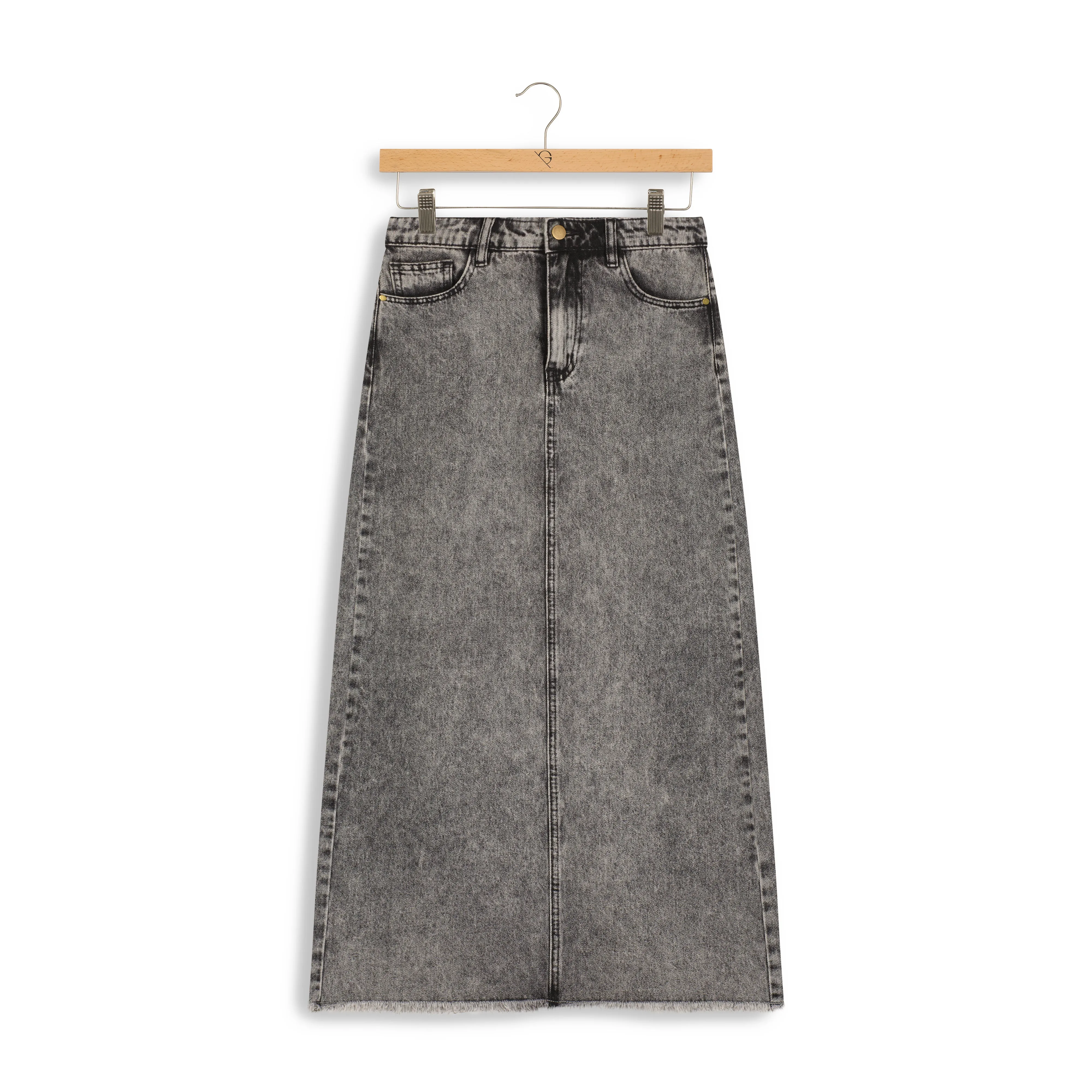 hd classic denim maxi skirt