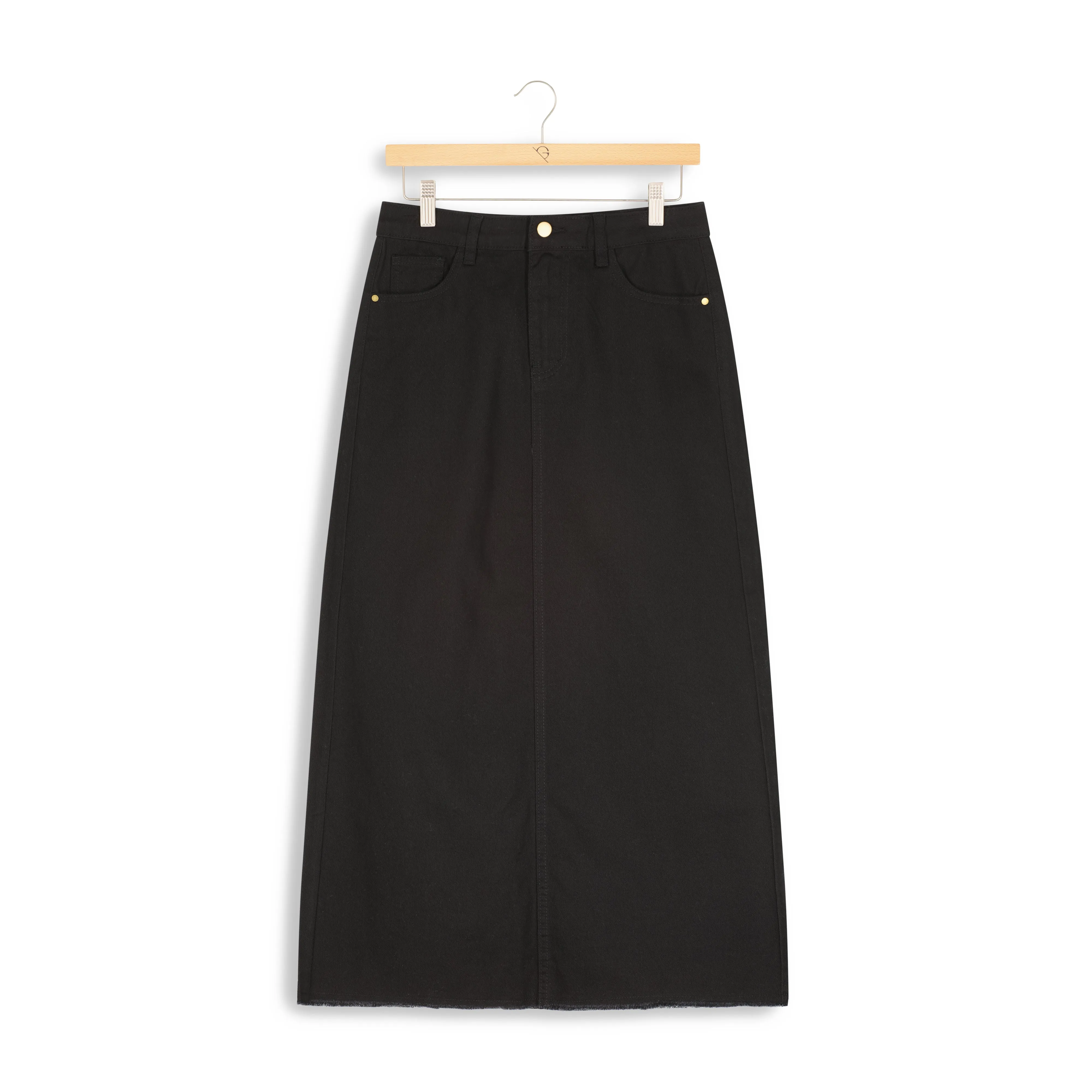hd classic denim maxi skirt