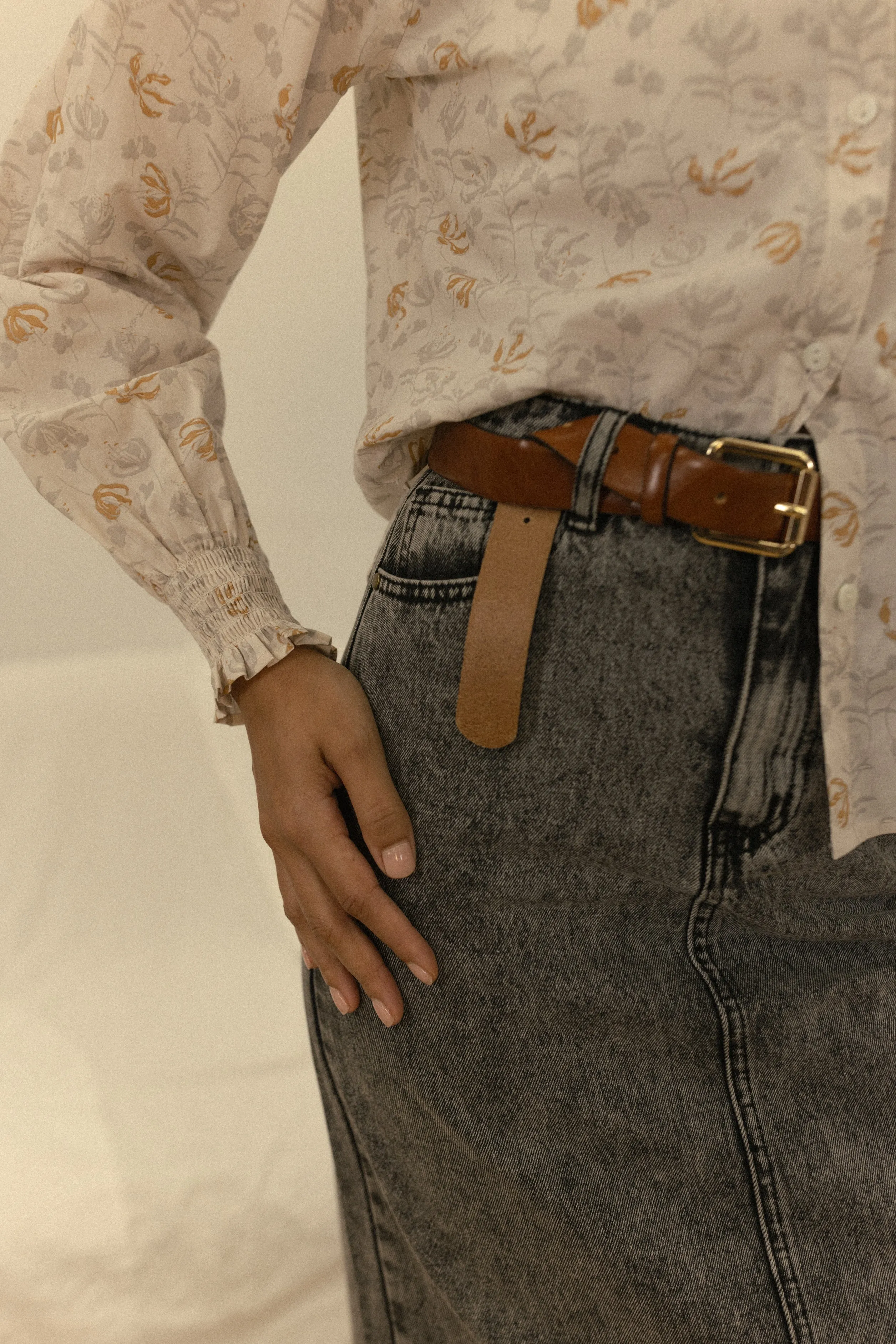 hd classic denim maxi skirt