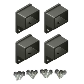 HOMESAFE Flat Top Pool Fencing Brackets - 38 x 25mm Fence Bracket - Raked - Woodland Grey
