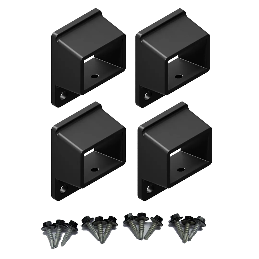 HOMESAFE Flat Top Pool Fencing Brackets - 38 x 25mm Fence Bracket - Standard - Satin Black