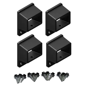 HOMESAFE Flat Top Pool Fencing Brackets - 38 x 25mm Fence Bracket - Standard - Satin Black