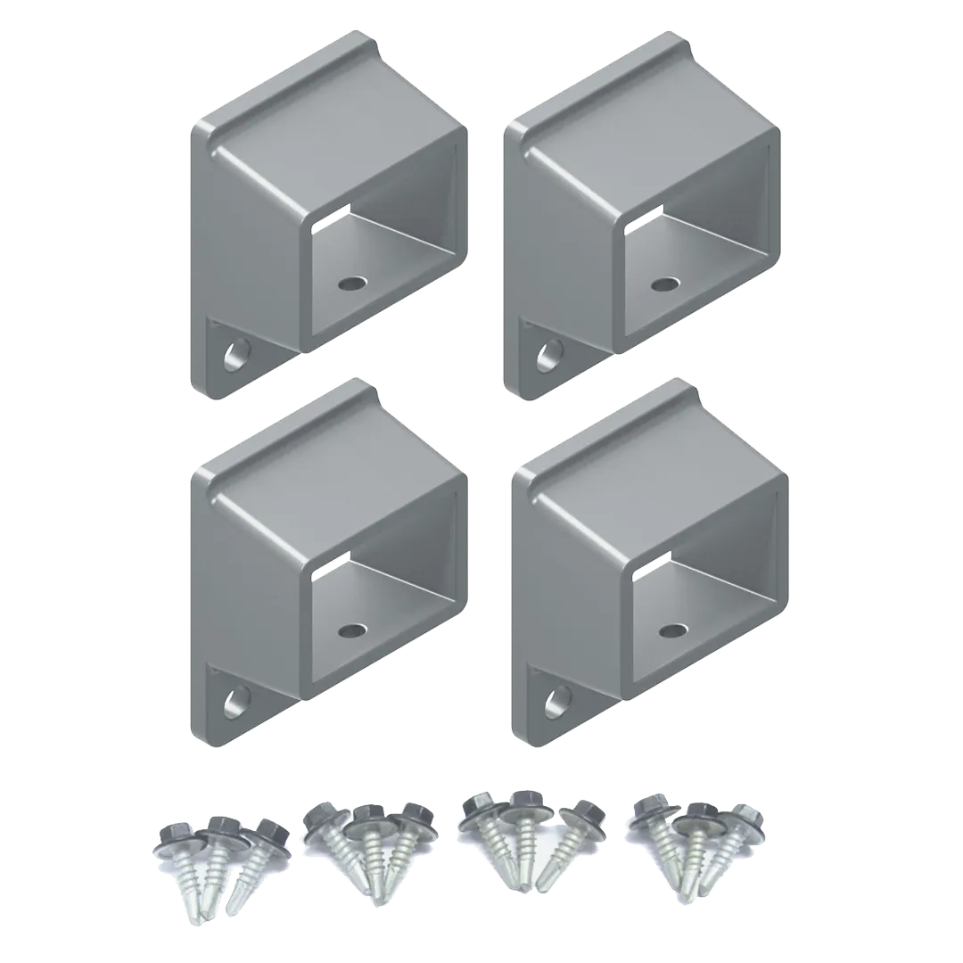 HOMESAFE Flat Top Pool Fencing Brackets - 38 x 25mm Fence Bracket - Standard - Silver