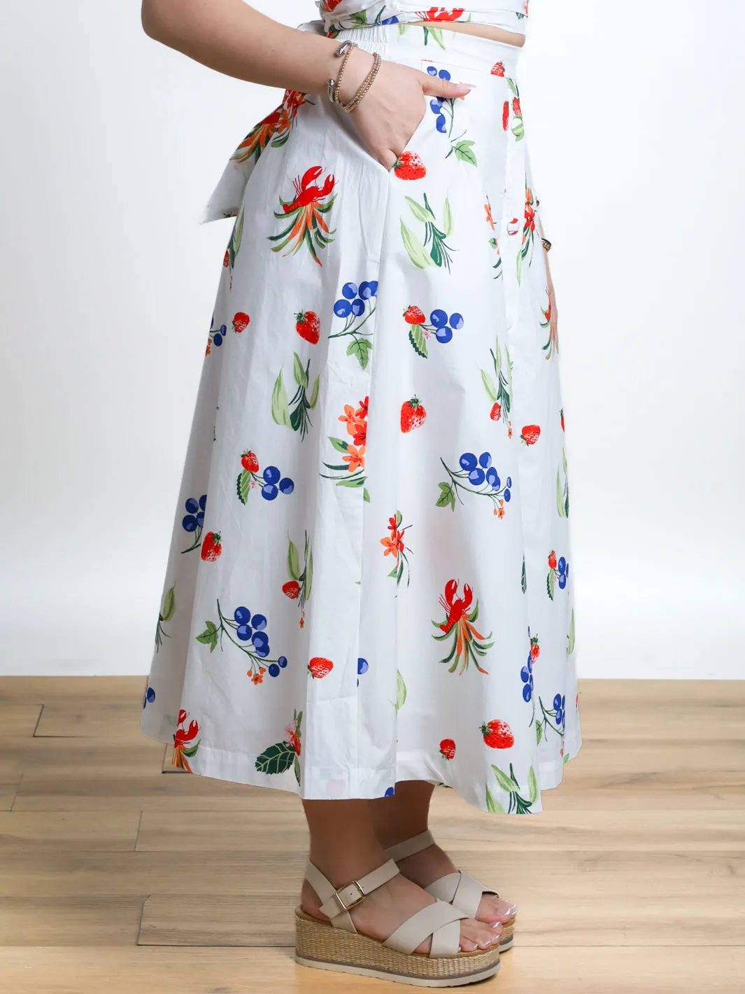 In Season Button Front Set Maxi Skirt