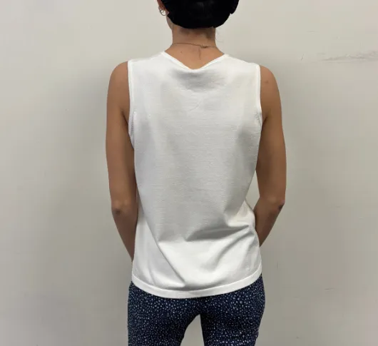 J'Envie - Knit Sleeveless Top in White