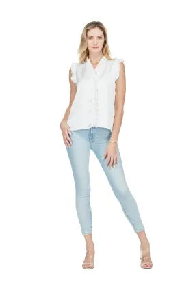 JO Ruffles Collar Slvless Blouse- White