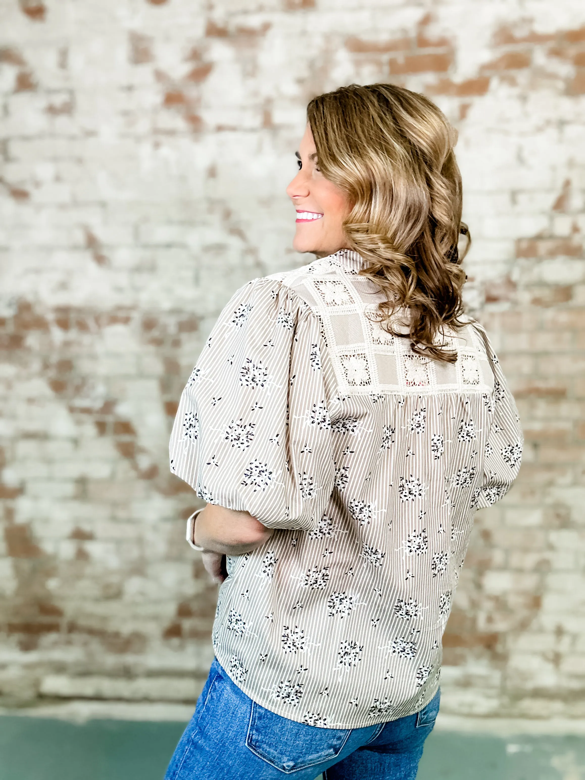 Julie Crochet Yoke Top
