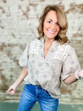 Julie Crochet Yoke Top